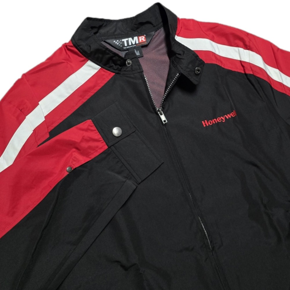 NWOT Honeywell Original Racing Softshell Jacket Mens L Black‎ Red Full Zip TMR
